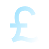 Pound icon in light blue